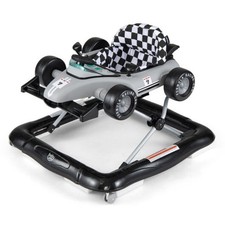 4-in-1 Baby Push Walker Activity Center Height Adjustable with Music Box-Gray -