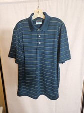 PGA Tour Airflux Golf Polo Short Sleeve Shirt Mens Large Green Polyester Stretch