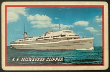 Ship SS Milwaukee Clipper Vintage Single Swap Playing Card Redislip Joker