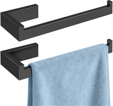 Hand Towel Holder, 2 Pack Kitchen Towel Rack Wall Mount Matte Black