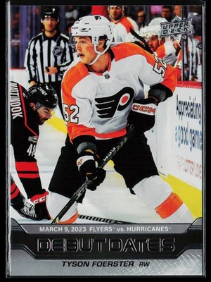 2023-24 Upper Deck Debut Dates #DD-7 Tyson Foerster Philadelphia Flyers
