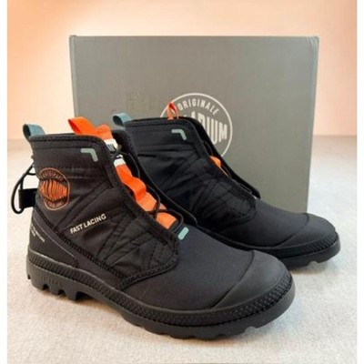 NWT Palladium Pampa Travel Lite RS Women's 7.5 Black Orange Fast Lacing Boots