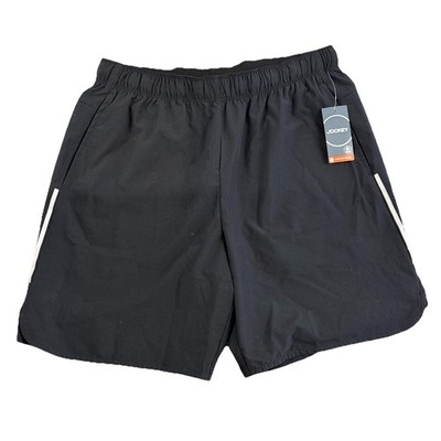 Jockey Sport Mens Black Athletic Shorts Medium Pocket Reflective Performance 7 