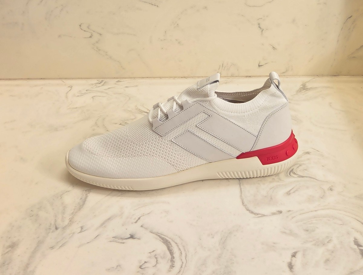 Tod's　ノーコード スニーカー ホワイト　メンズ New! Tod's 'No_Code' Low Top Sneakers White Red Mens 10.5 US 9.5