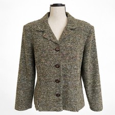 SAG HARBOR 90s Vintage Textured Tweed Blazer Jacket   Size Large