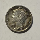 1942-P  Mercury  90%  Silver  10c- XF-AU ?  - Nice  Bands - Some Toning