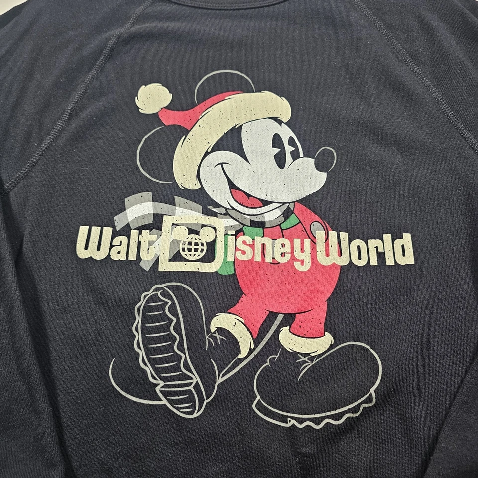 Y2K Walt Disney World Vacaciones Manga Larga Santa Mickey Talla Pequeña Unisex  Foto 4 de 4