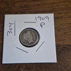 1909 BARBER DIME 90% SILVER U.S. COIN PHILADELPHIA VG NICE ORIGINAL