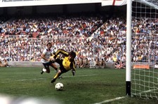 Stanislav Seman Czech goalkeeper unable keep ball from back of net- Old Photo