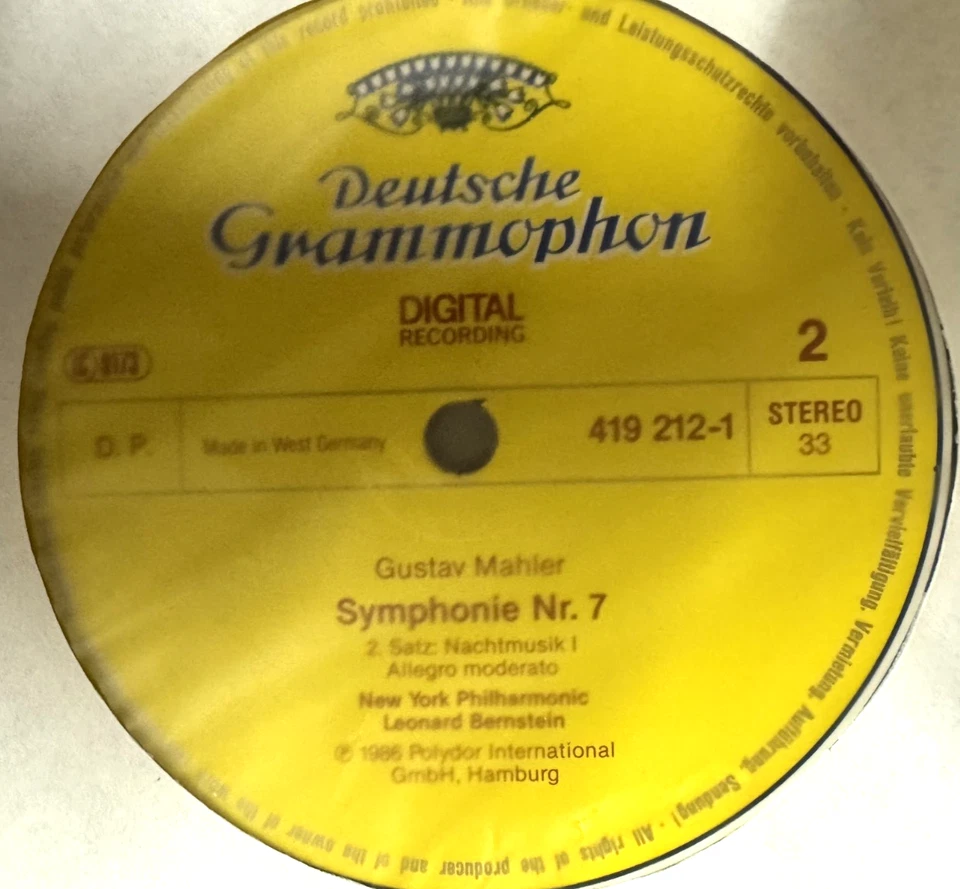 418 211-1 Mahler Symphony No. 7 Leonard Bernstein New York Philharmonic 2 LP box - Image 2 of 4