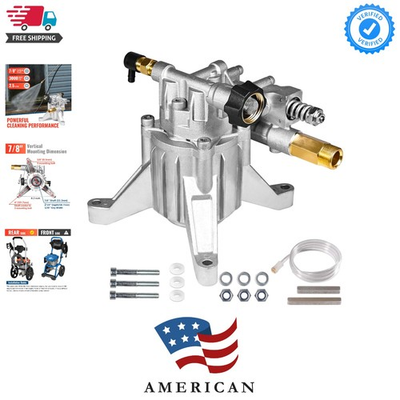 #ad #ad 7 8quot; Shaft Vertical Pressure Washer Pump Rear Inlet Outlet 3000 PSI @ 2.5 GPM... $100.79