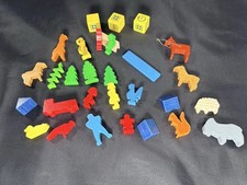 Lot 25  Vintage Wooden Brio Assorted Animals, Trees And People Lot 1