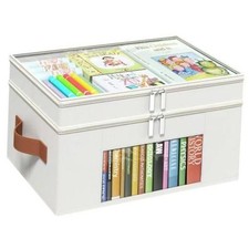 18 QT Craft Organizers and Storage Box with Transparent Cover and Leather