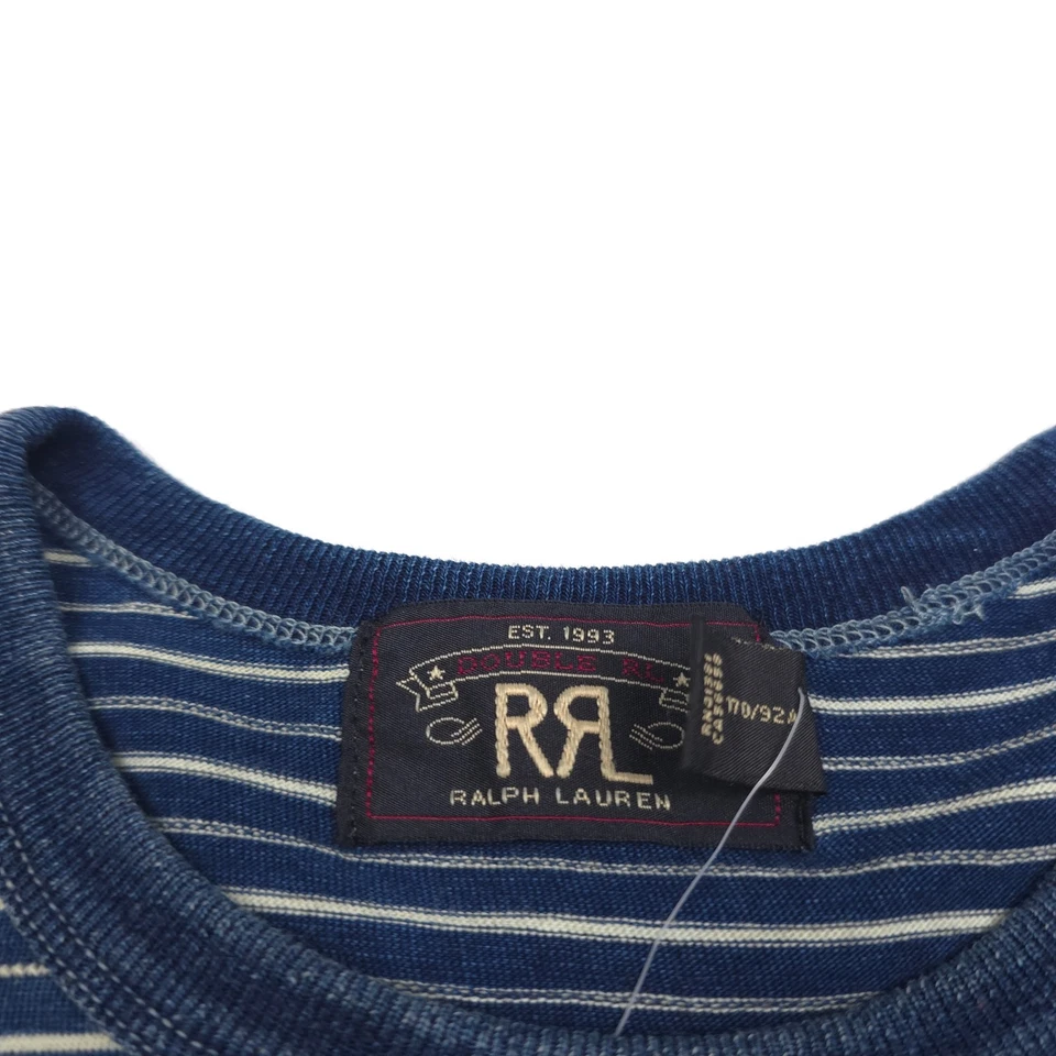 Camiseta RRL Doble RL Azul Índigo Rayas Jacquard Para Hombre Talla Pequeña Foto 3 de 4