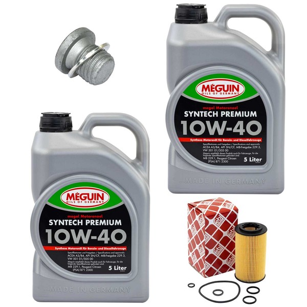 MotoröL Filter Set Sae 10W-40 Meguin 10 Liter + Schraube FüR Mercedes Sprinter-image