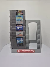 Nintendo Entertainment, NES 12 Cartridge Holder Display Stand, 3D Printed Gray
