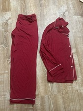 Eberjey Pajama Set Women Large Red Two Piece Soft Lounge Sleepwear EUC