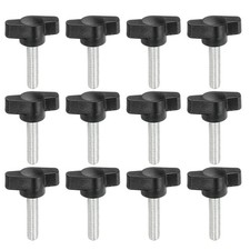 12 Pcs M6 x 25mm Tee Thumb Screws, 27mm Width Carbon Steel Tee Wing Knobs Screws