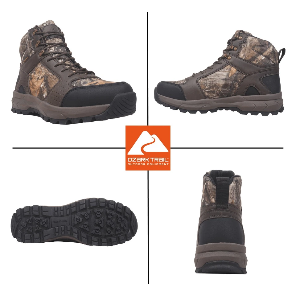 New In Box - Ozark Trail Men's 8-Inch Real Tree Hunting Boots Camo Size 12 New - Image 3 of 4