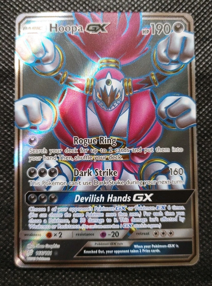Pokémon TCG Hoopa GX 166/181 Full Art Ultra Rare  Sun & Moon NM