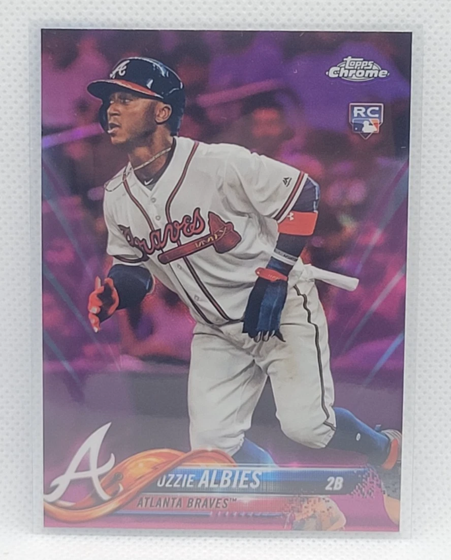 2018 Topps Chrome Ozzie Albies RC Pink Refractor #72 Braves