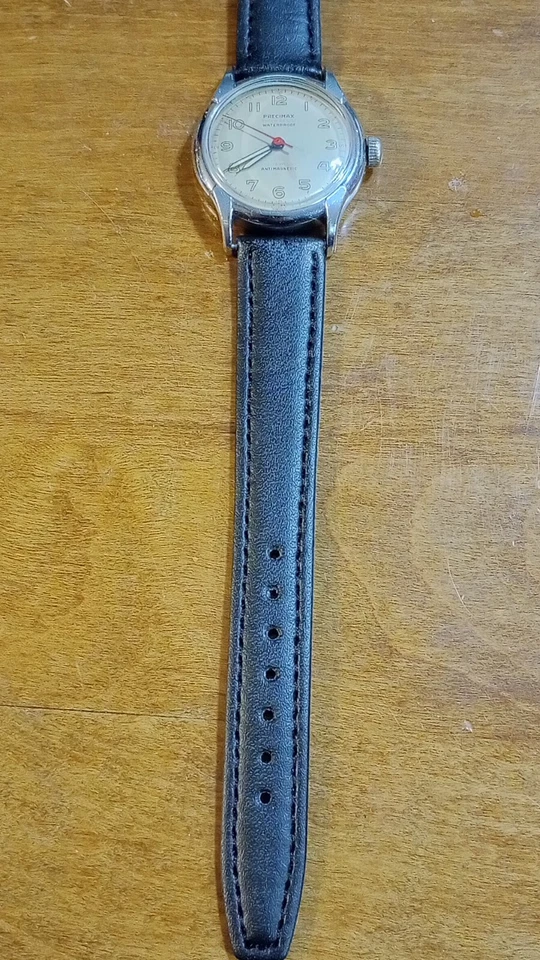 Reloj militar para hombre Precimax Helios 24 horas años 40, 17J funciona reparado N/cuero M Foto 3 de 4