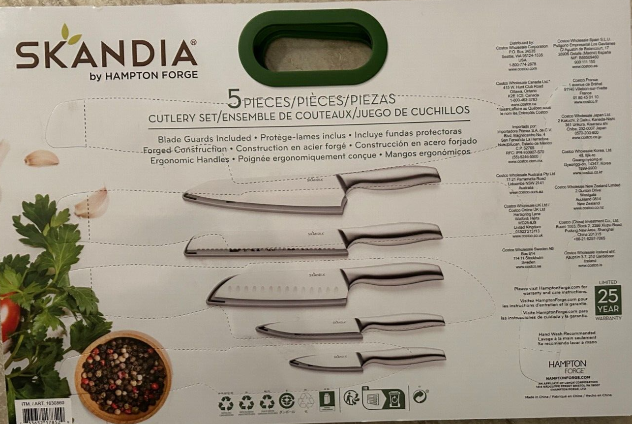 Skandia Hampton 5piece German Steel Cutlery Knife Set with Blade