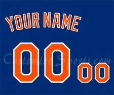 Baseball New York Mets Customized Number Kit for 2016-Pres Home Alt Blue Uniform