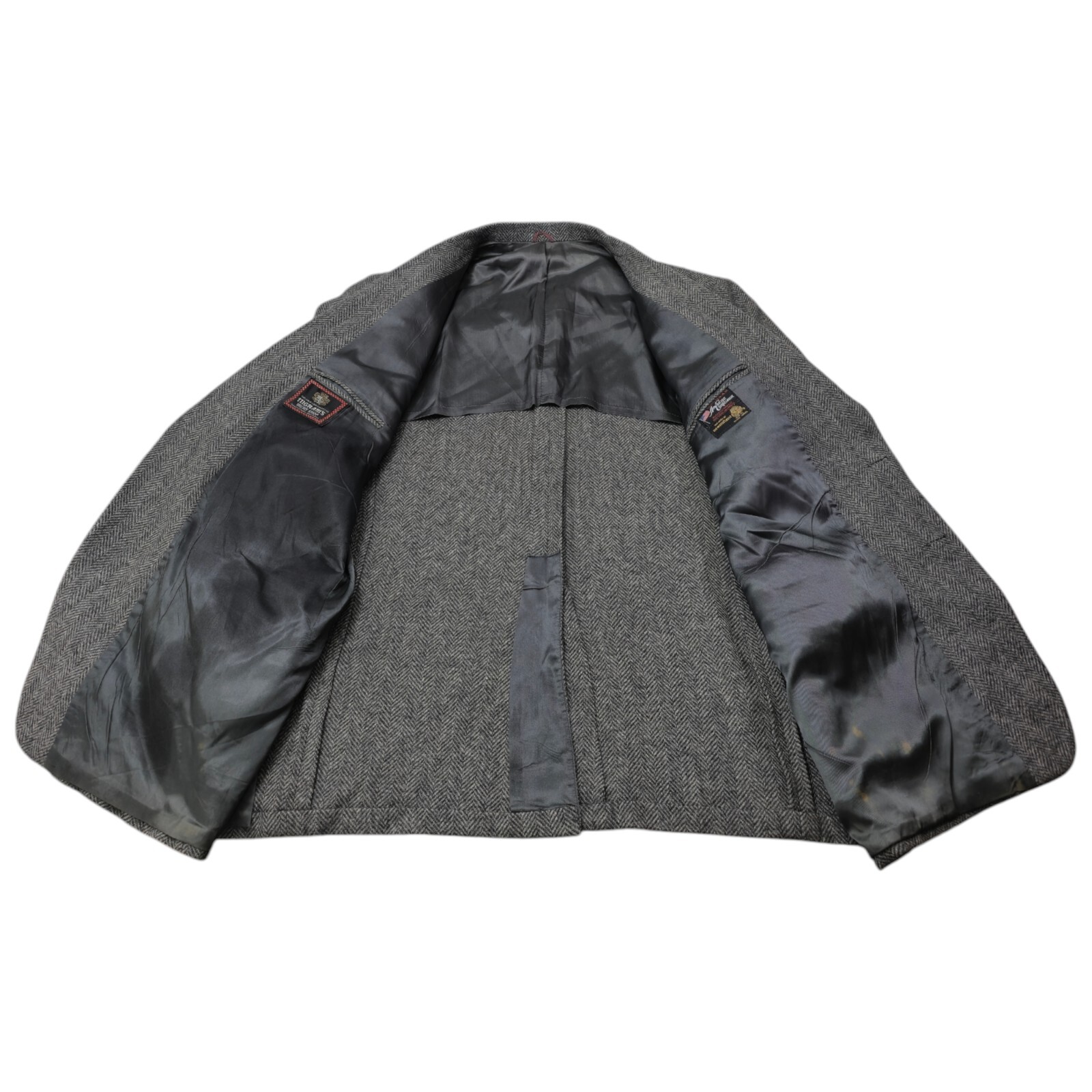 Vintage American Craftsman Jacket Mens Wool Gray Herringbone Sport Coat Size 50