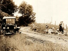 C1920 Picking Flowers Ford Model T Convertible WI Wisconsin Plate RPPC Postcard