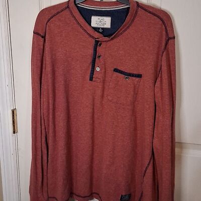 Flag & Anthem Red Long Sleeve Mens Shirt Size XL
