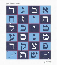 Aleph Bet Boys Room Needlepoint Kit or Canvas
