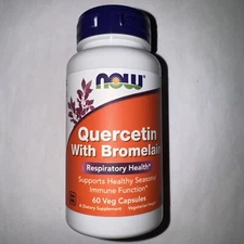 NOW Supplements, Quercetin with Bromelain, Balanced Immune System 60 Veg Capsul