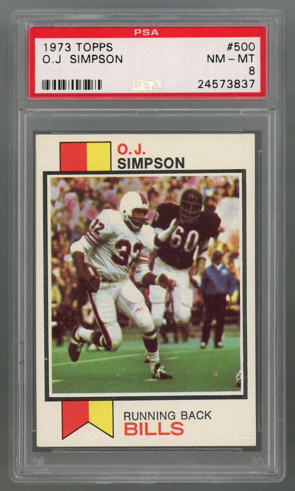 1973 Topps #500 O.J. Simpson PSA 8 NM-MT #24573837 **TRX0822**