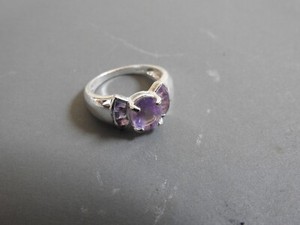 Light Purple Lavender STERLING SILVER ring amethyst size 7.5