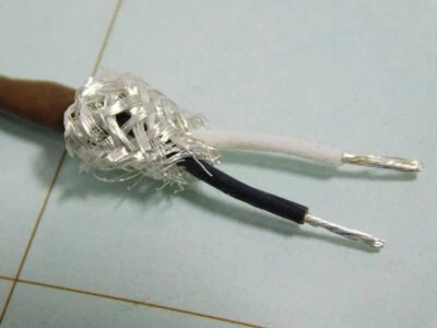 MILITARY GRADE Cavo schermato 2xAWG22 PTFE Teflon marrone rame argentato 2micron #