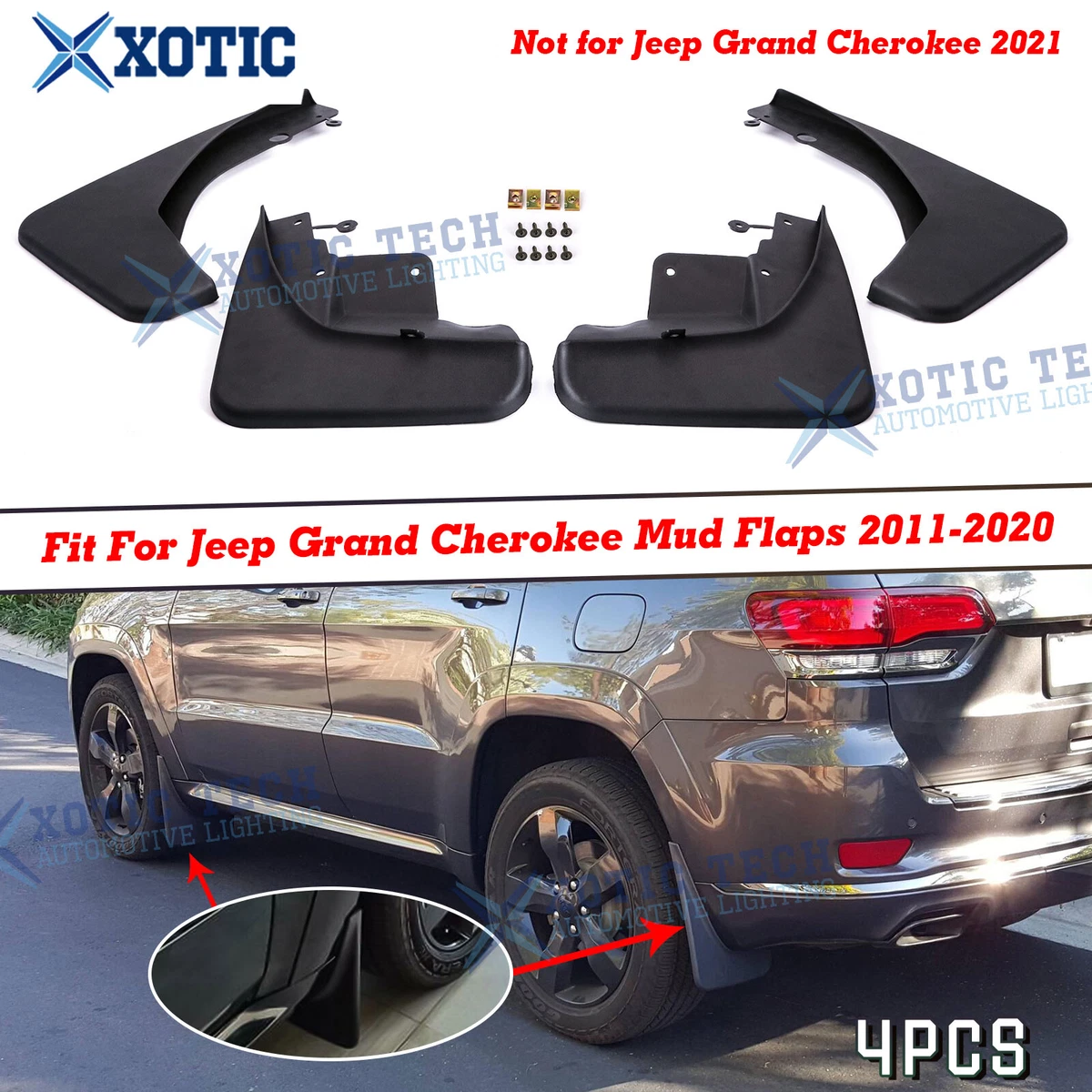 For Jeep Grand Cherokee 2011 2020 Mud Flaps Guards Protectors 4pcs Front Rear