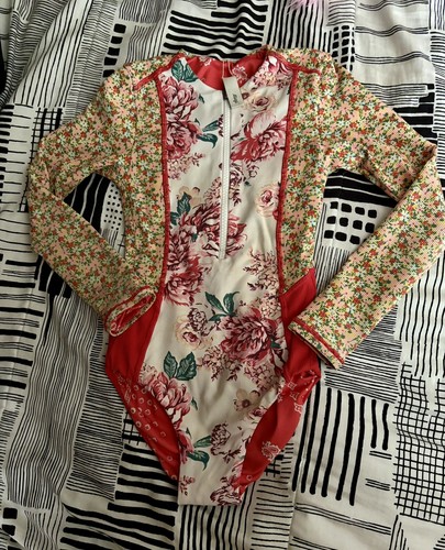 MAAJI Swimwear Reversible One-Piece Girl's Swimsuit - Long Sleeve- Size 4 (4T/5T