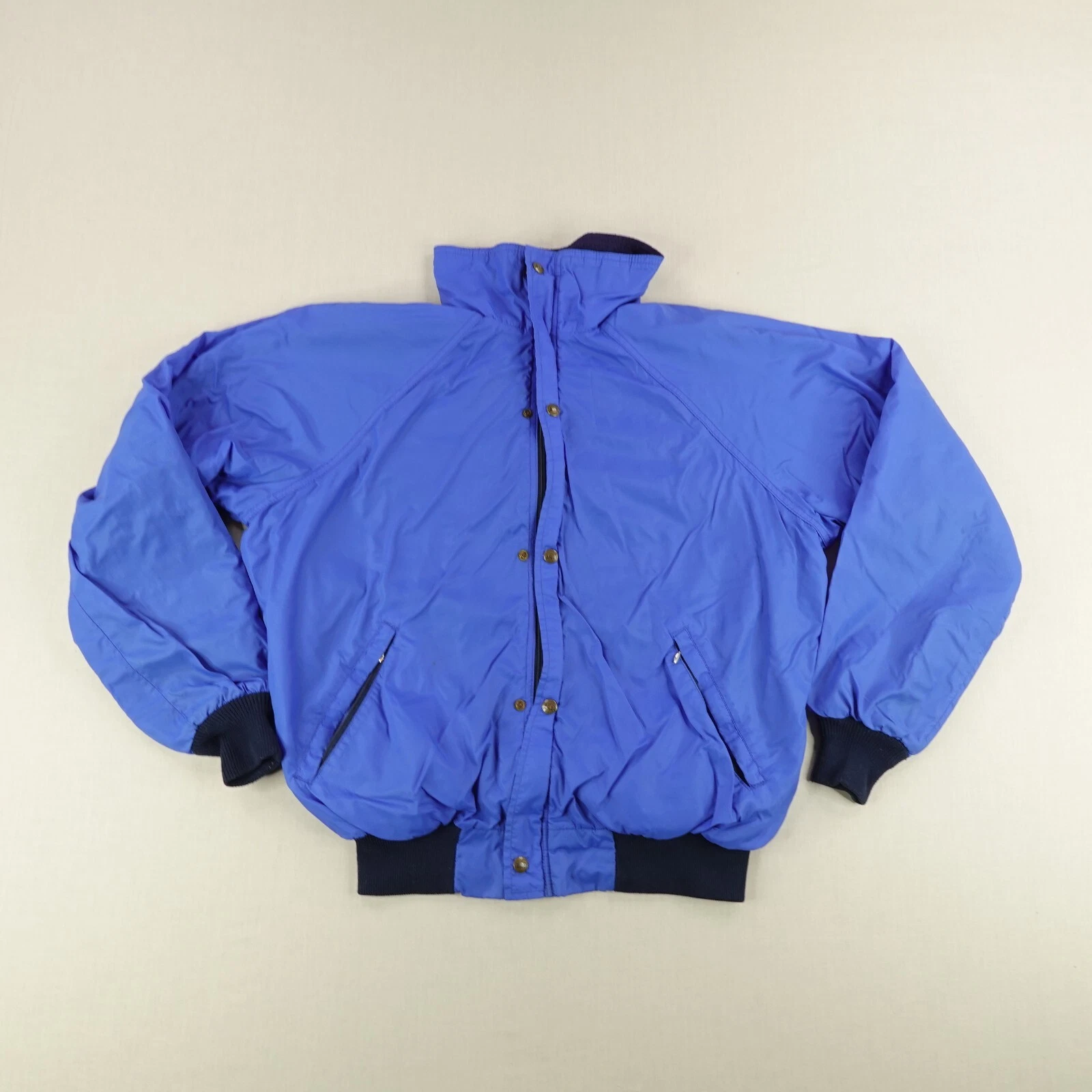 Vintage REI Jacket Mens Large Blue Windbreaker Fleece Lined Coat Full Zip Up USA