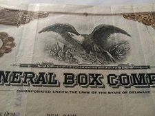 General Box Company Stock Certificate