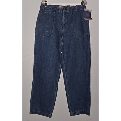 NWT Faded Glory Blue Jeans Size 8 No Waist Modern Style Looser Fit Medium Stone