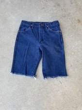 Vtg 90 s Wrangler Cut-offs 10 Inseam Denim Jean Shorts Jorts Mens 30 Waist USA