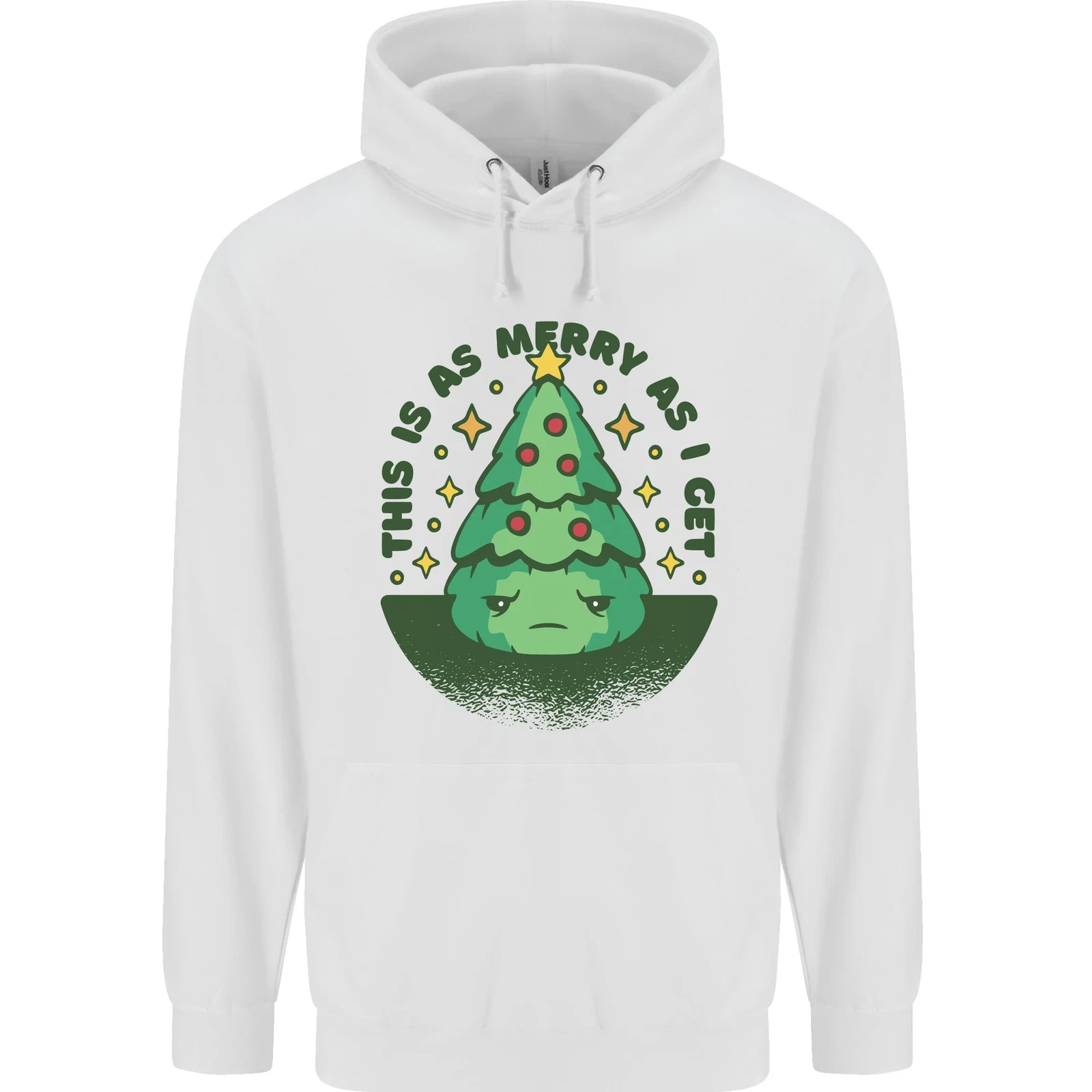 Bah Humbug Christmas Tree Mens Hoodie