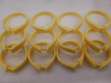12 PC Snap Plastic Shower Curtain Hooks Yellow Round Carnation Home Fashions