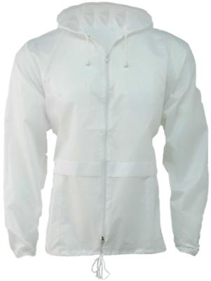 New White Kagool Cagoule Unisex Hooded Rain Jacket Bowls