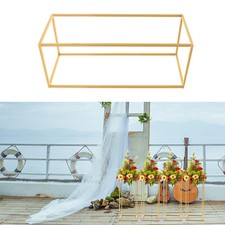 Gold Metal Flower Stand Rectangular Rack For Wedding Table Centerpieces Decor