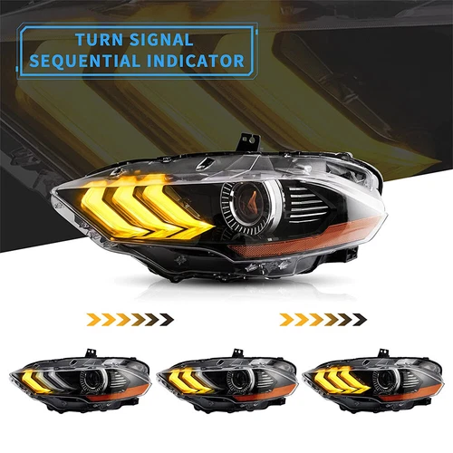 VLAND Full LED Projector Headlights For 2018-2022 Ford Mustang Front Lamps - Picture 16 of 33