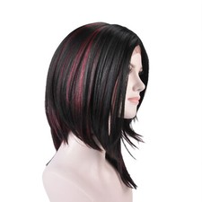 Women Short Bob Synthetic Lace Front Wig Baby Hair Glueless Silky Straight