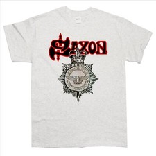 SAXON strong arm law T-SHIRT sizes S M L XL XXL colours Ash Grey, White