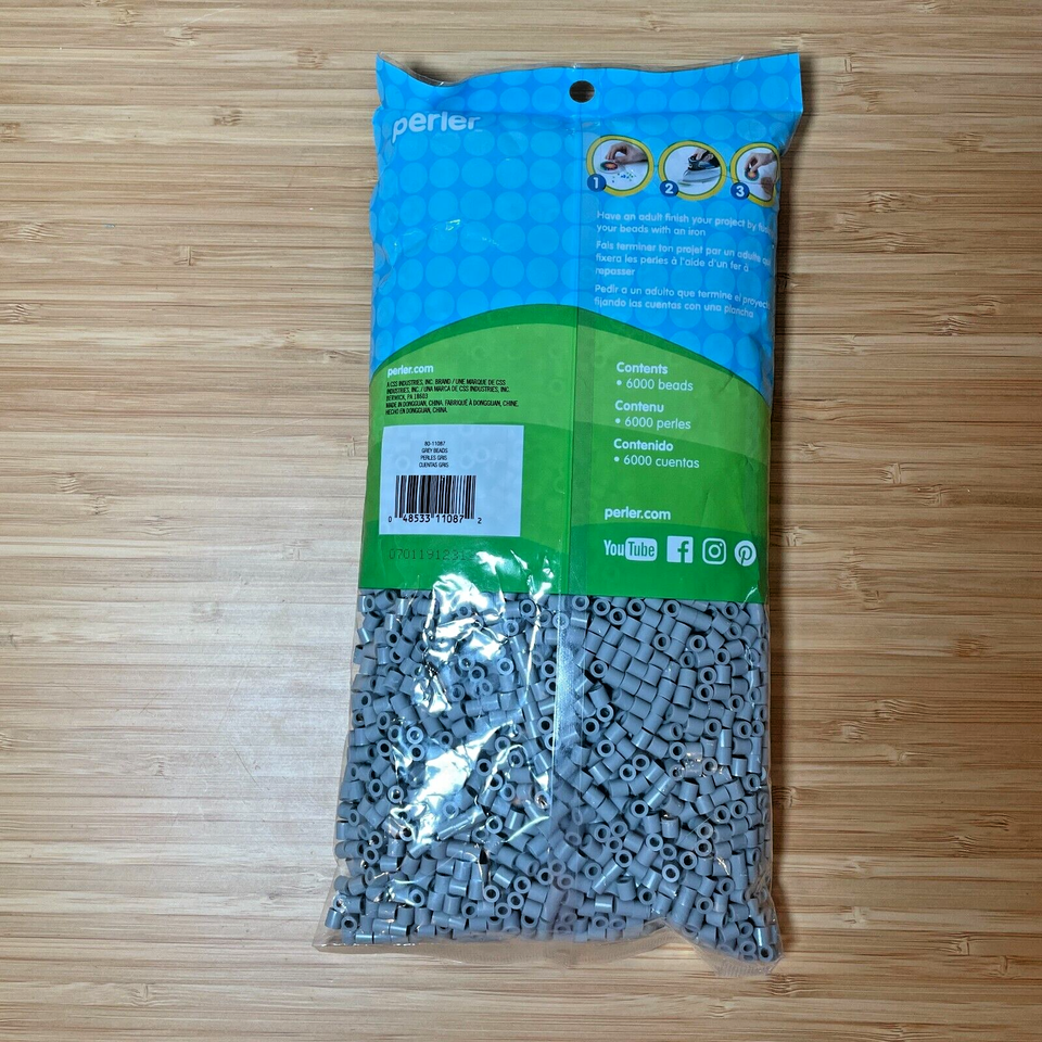 6000 Count Grey Gray Perler Beads Fuse Craft Pixel Art eBay